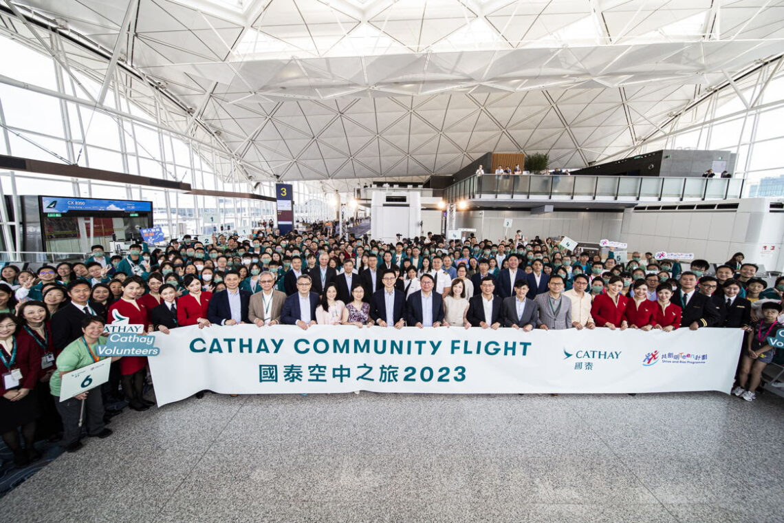 Cathay celebrates longstanding youth development efforts in Hong Kong with students and mentors on latest Community Flight
